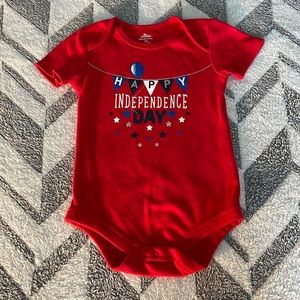 Celebrate! Patriotic Happy Independence Day 18m red onesie